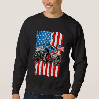 Kinder Monster Truck USA Flag Patriottische Jongen Trui