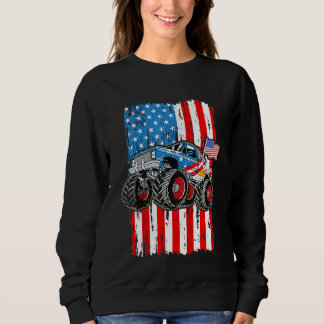 Kinder Monster Truck USA Flag Patriottische Jongen Trui