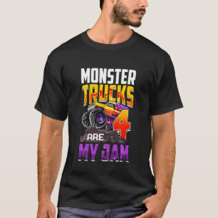 Kinder Monster Trucks zijn mijn jam 4e verjaardag  T-shirt