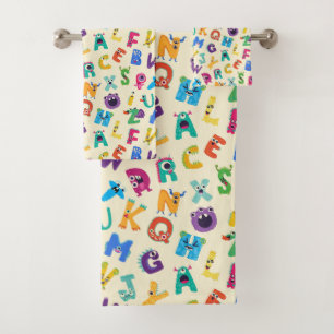 Kinder Monsters ABC Gekke Alfabet Monster Bad Handdoek