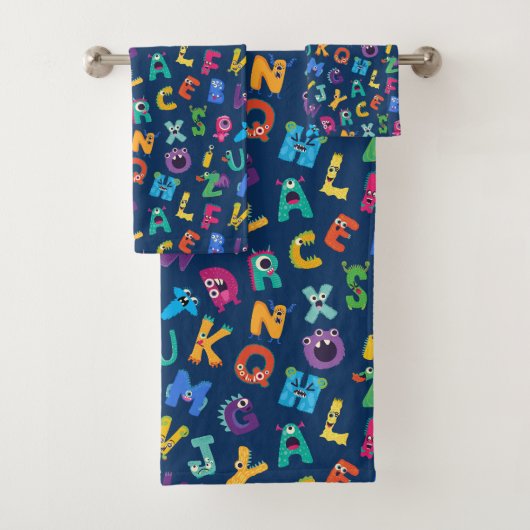 Kinder Monsters ABC Gekke Alfabet Monster Bad Handdoek (Insitu)