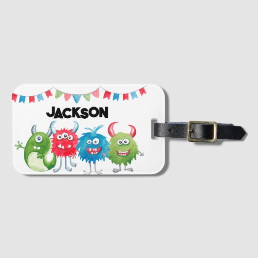 Kinder monsters foto bagagelabel (Voorkant (horizontaal))