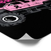 Kinder monstertruck dinosaurus verpletteren borstk poster (Hoek)