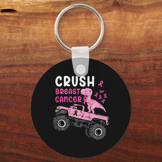 Kinder monstertruck dinosaurus verpletteren borstk sleutelhanger (Voorkant)