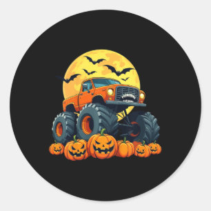 Kinder monstertruck Halloween pompoen Jack O Lante Ronde Sticker