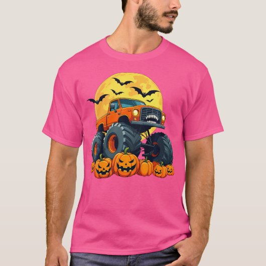 Kinder monstertruck Halloween pompoen Jack O Lante T-shirt (Voorkant)
