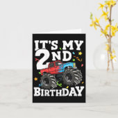 Kinder monstertruck is mijn 2e verjaardagsjongen t kaart (Gele Bloem)