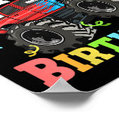 Kinder monstertruck is mijn 2e verjaardagsjongen t poster (Hoek)