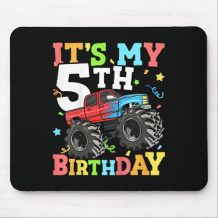 Kinder monstertruck is mijn 5e verjaardag Boy 5 Fi Muismat
