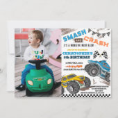 Kinder monstertrucks zijn jarig kaart (Voorkant)