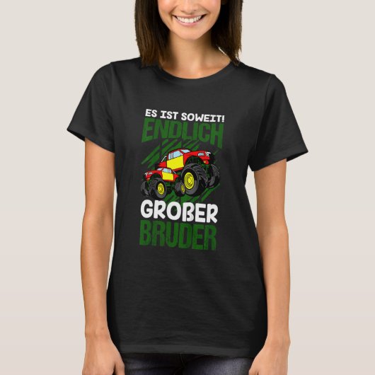 Kinder monsterwagen eindelijk een grote broeder vo t-shirt (Voorkant)