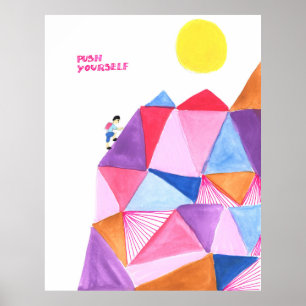 Kinder Motivatie Waterverf Quote Poster