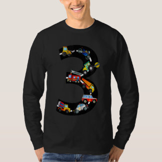 Kinder motorwagens 3 jaar zaterdag t-shirt