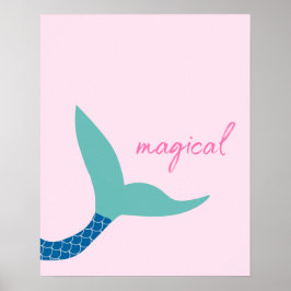 Kinder Muur Decor Modern Magical Mermaid Tail Poster