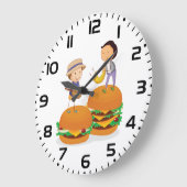 Kinder muziek op gigantische cheeseburgers grote klok (Hoek)