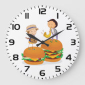 Kinder muziek op gigantische cheeseburgers grote klok (Voorkant)