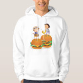 Kinder muziek op gigantische cheeseburgers hoodie (Voorkant)