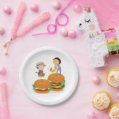 Kinder muziek op gigantische cheeseburgers papieren bordje (Feest)