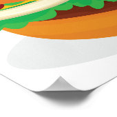 Kinder muziek op gigantische cheeseburgers poster (Hoek)