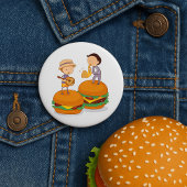Kinder muziek op gigantische cheeseburgers ronde button 7,6 cm