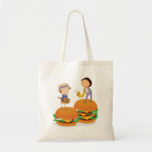 Kinder muziek op gigantische cheeseburgers tote bag (Voorkant)