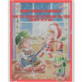 Kinder Muzikale Kerststickers Sticker (Voorkant)