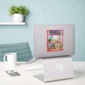 Kinder Muzikale Kerststickers Sticker (Laptop op bureau)