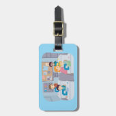 Kinder naaiklasse plezier knutselen en leren bagagelabel (Voorkant verticaal)