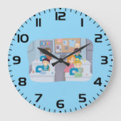Kinder naaiklasse plezier knutselen en leren grote klok (Voorkant)