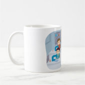 Kinder naaiklasse plezier knutselen en leren koffiemok (Links)