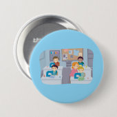 Kinder naaiklasse plezier knutselen en leren ronde button 7,6 cm (Voorkant /achterkant)