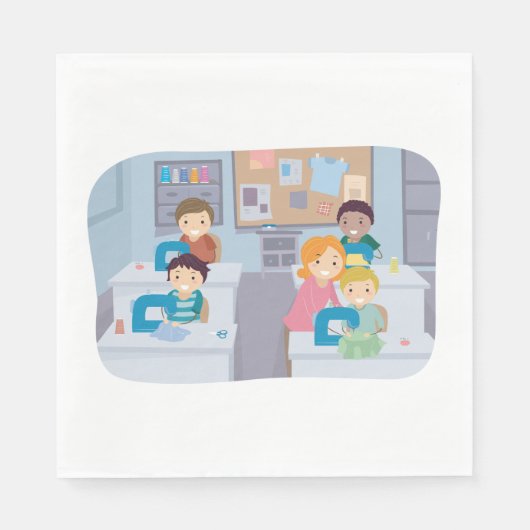 Kinder naaiklasse plezier knutselen en leren servet (Voorkant)