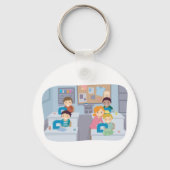 Kinder naaiklasse plezier knutselen en leren sleutelhanger (Voorkant)