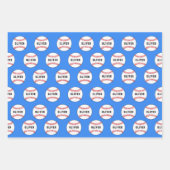 Kinder naam Baseball Ball Blue Pattern Inpakpapier Vel (Voorkant)