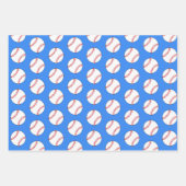 Kinder naam Baseball Ball Blue Pattern Inpakpapier Vel (Voorkant 3)