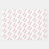 Kinder naam Baseball Ball Blue Sports Player Inpakpapier Vel (Voorkant 3)