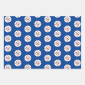 Kinder naam Baseball Ball Blue Sports Player Inpakpapier Vel (Voorkant 2)