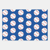 Kinder naam Baseball Ball Blue Sports Player Inpakpapier Vel (Voorkant 2)