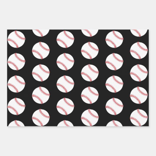 Kinder naam Baseball Ball Green Pattern Inpakpapier Vel (Voorkant 2)