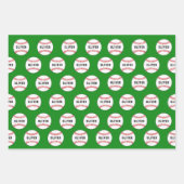 Kinder naam Baseball Ball Green Pattern Inpakpapier Vel (Voorkant)