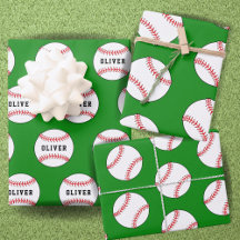 Kinder naam Baseball Ball Green Pattern
