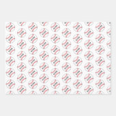Kinder naam Baseball Ball Pattern Birthday Wrappin Inpakpapier Vel (Voorkant 3)