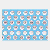 Kinder naam Baseball Ball Pattern Birthday Wrappin Inpakpapier Vel (Voorkant)