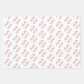 Kinder naam Baseball Ball Pattern Birthday Wrappin Inpakpapier Vel (Voorkant 3)