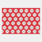 Kinder naam Baseball Ball Pattern Birthday Wrappin Inpakpapier Vel (Voorkant)