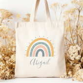 Kinder naam Boho Pastel Earth Tones Tote Bag