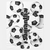 kinder naam Cluster van voetballen Atletische Deco Fleece Deken (Voorkant)