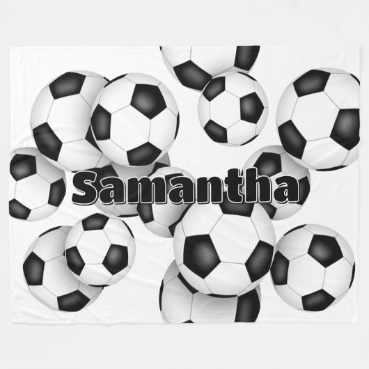 kinder naam Cluster van voetballen Atletische Deco Fleece Deken (Voorkant (Horizontaal))