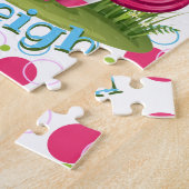 Kinder naam Cute Unicorn Puzzle Learning Activity Legpuzzel (Zijkant)