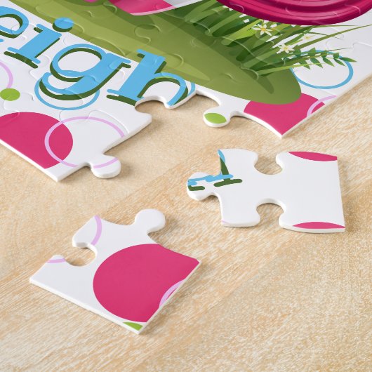 Kinder naam Cute Unicorn Puzzle Learning Activity Legpuzzel (Zijkant)